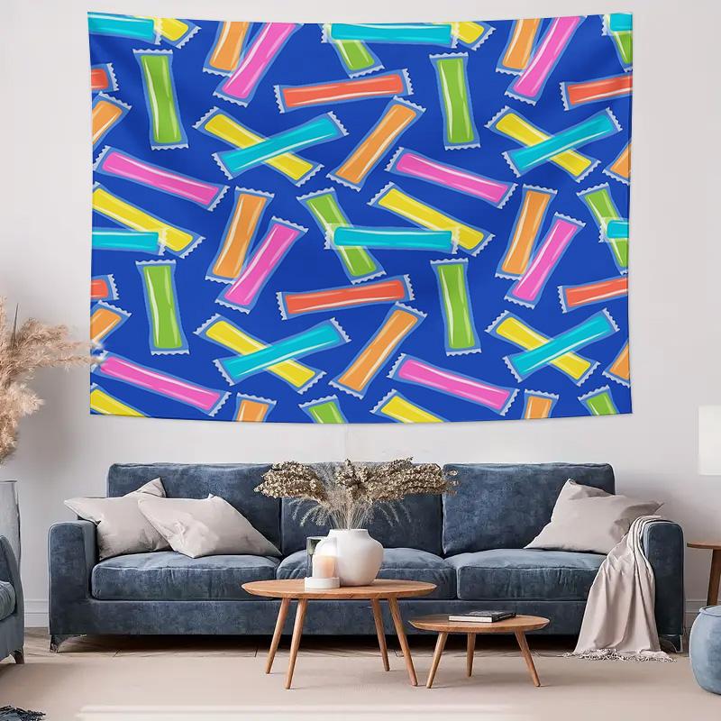 Colorful Candy Wall Tapestry Aesthetic Room Decor Sweet Treats Backdrop Dorm Decor Vintage Wall Hanging Home Party Decoration