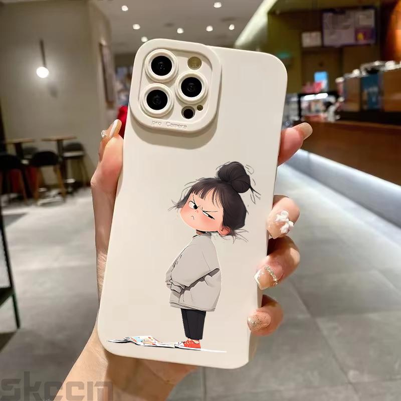 Cute Cartoon Little Girl Printed Silicone Case For Samsung Galaxy S25 Ultra S24 Plus S23 S22 S21 S20 FE A55 A54 A15 A35 Cover