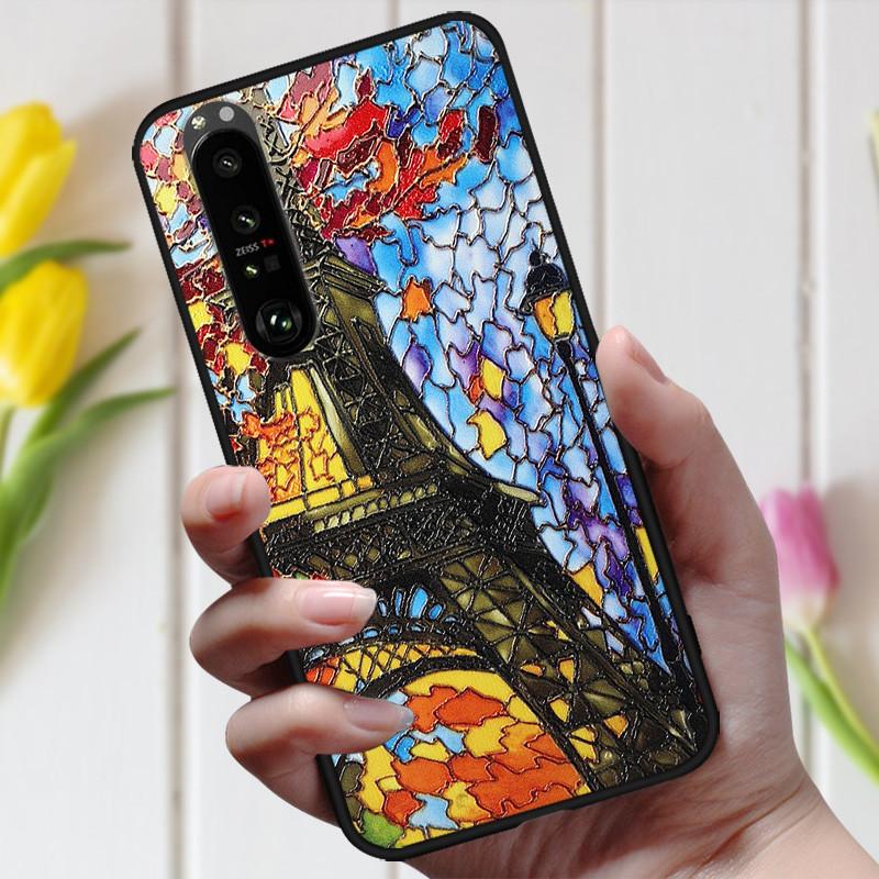 3D Emboss Flower Case For Sony Xperia 10 III Cover Cute Relief Case For Sony Xperia 1 III 5 III 10III Phone Case Coque Fashion