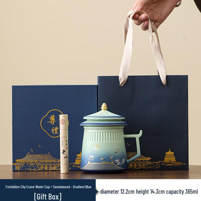 Palace Museum Cultural Creative Gift Set Gongxi Water Cup + Sandalwood