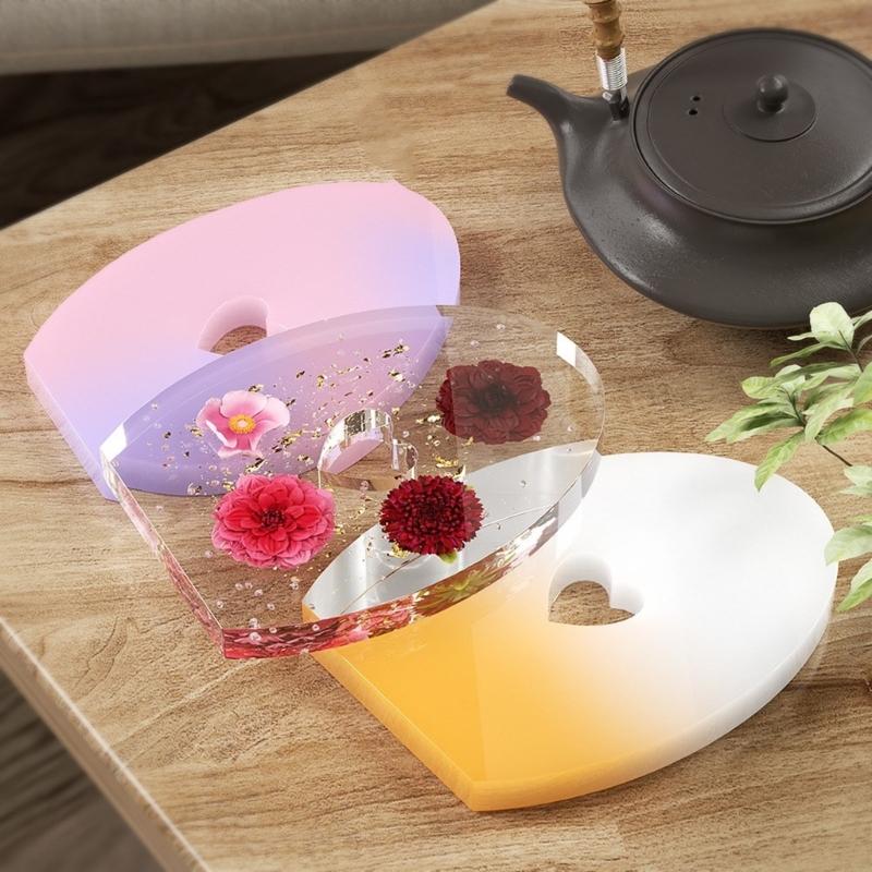 Reusable Resin Coaster Silicone Molds Epoxy Resin Cup Mat Mold Flexible Coaster Silicone Molds for DIY Enthusiasts