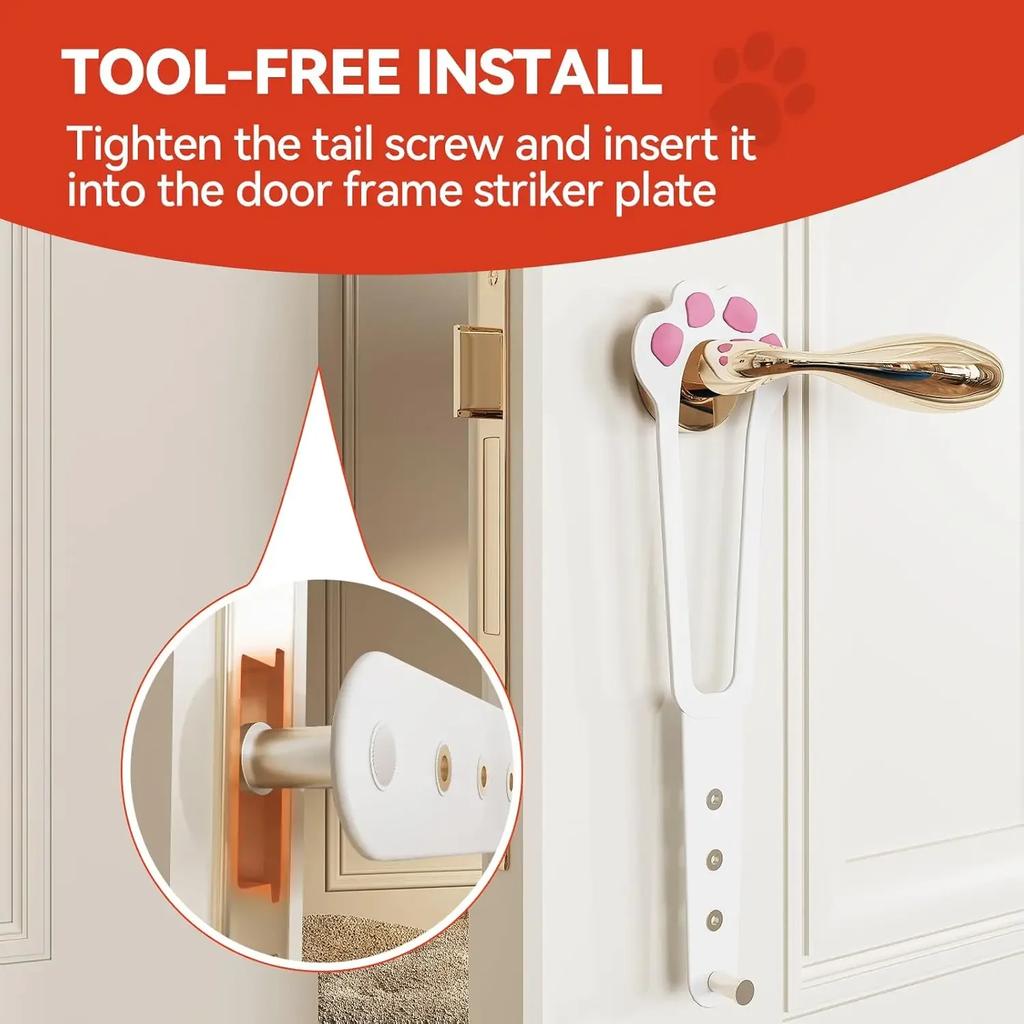 Cat Door Holder Latch Adjustable Dog Door Stopper Elastic Gate Lock Flex Latch Strap Keep Dog Out From Entering Pet Gate Supply