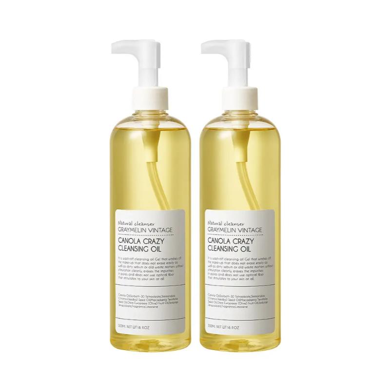 Graymelin Canola Crazy Cleansing Oil | 95% Natural Canola Oil & Deep Pore Cleansing | 500ml x 2pcs Set (Jumbo Size Duo)