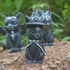 Halloween Magic Cat Resin Figurine Animal Sculpture Desktop Decor Gift
