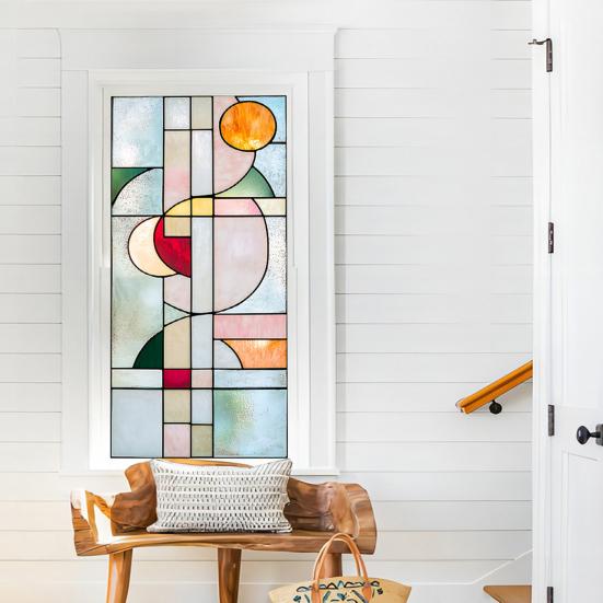 Static Glass Sticker Glue-Free Installation Electrostatic Window Film No Residue Waterproof Sunproof Privacy Film Day & Night Privacy Protection &