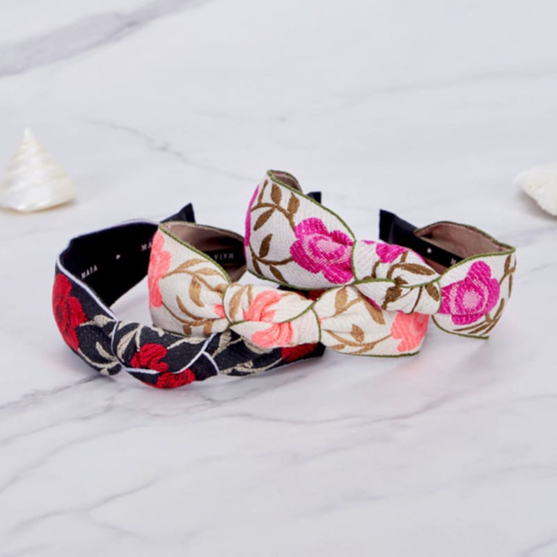 MAIA Weinrose Fluoreszierendes Stirnband - Schwarz