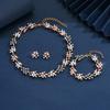 4PC Women's Fashion Imitation Pearl Necklace Earrings Bracelet Jewelry Set Suitable for Wedding, Party, Festival Gifts-8532