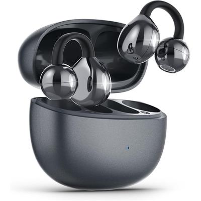 Open Ear Earbuds Air Conduction Headphones Wireless Earphones Bluetooth 5.4, Clip On Headphones with Mic 42H Playtime Over Ear Headsets Comfortable 