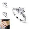 Elegant Womens Geometric White Copper Ring With Faux Diamond For Weddings And Engagements