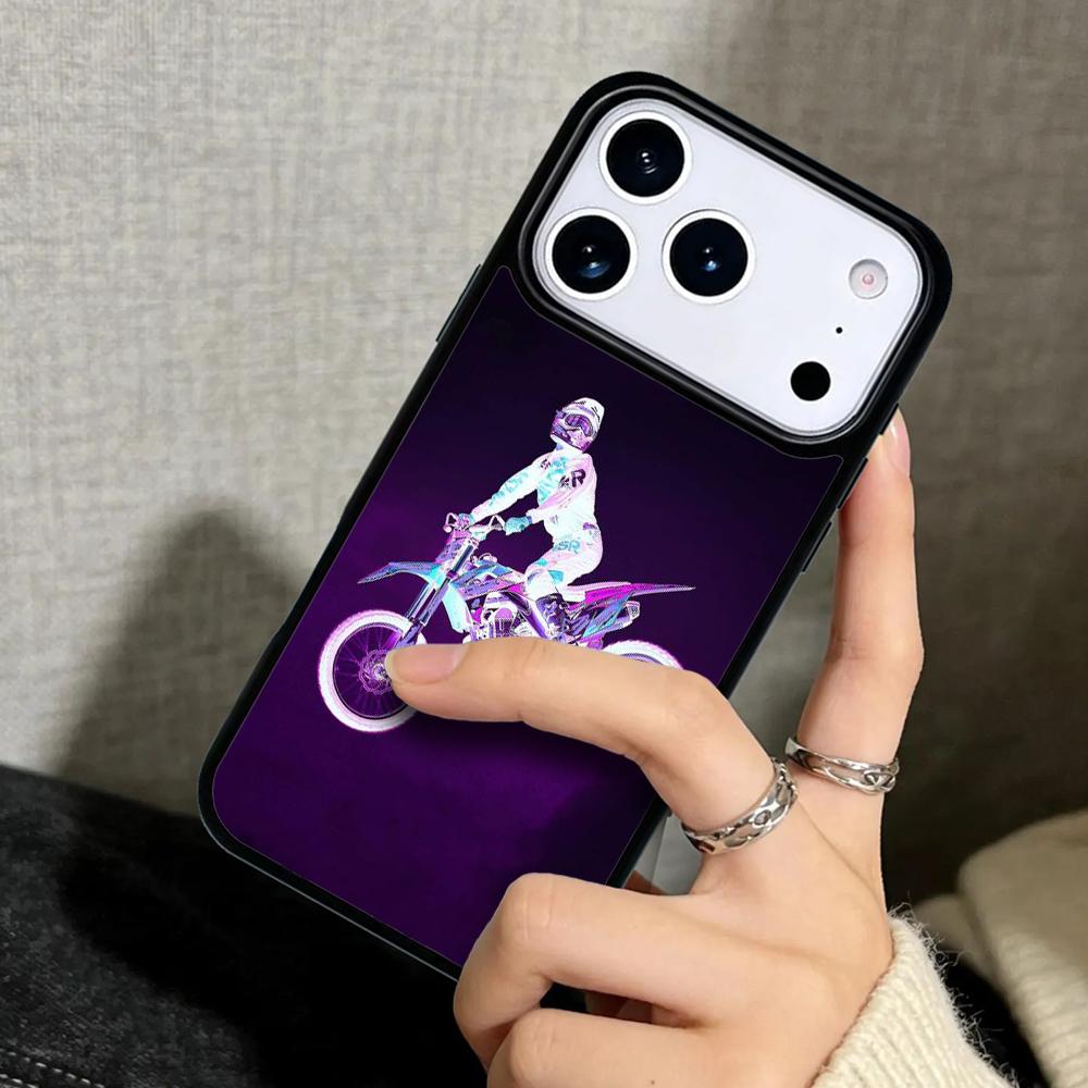 Capa Case for iPhone 17 Air 16 Pro Max 15 Plus 11 13 Mini 14 12 Back Phone Cover Road Bike Neon City Retro 1980
