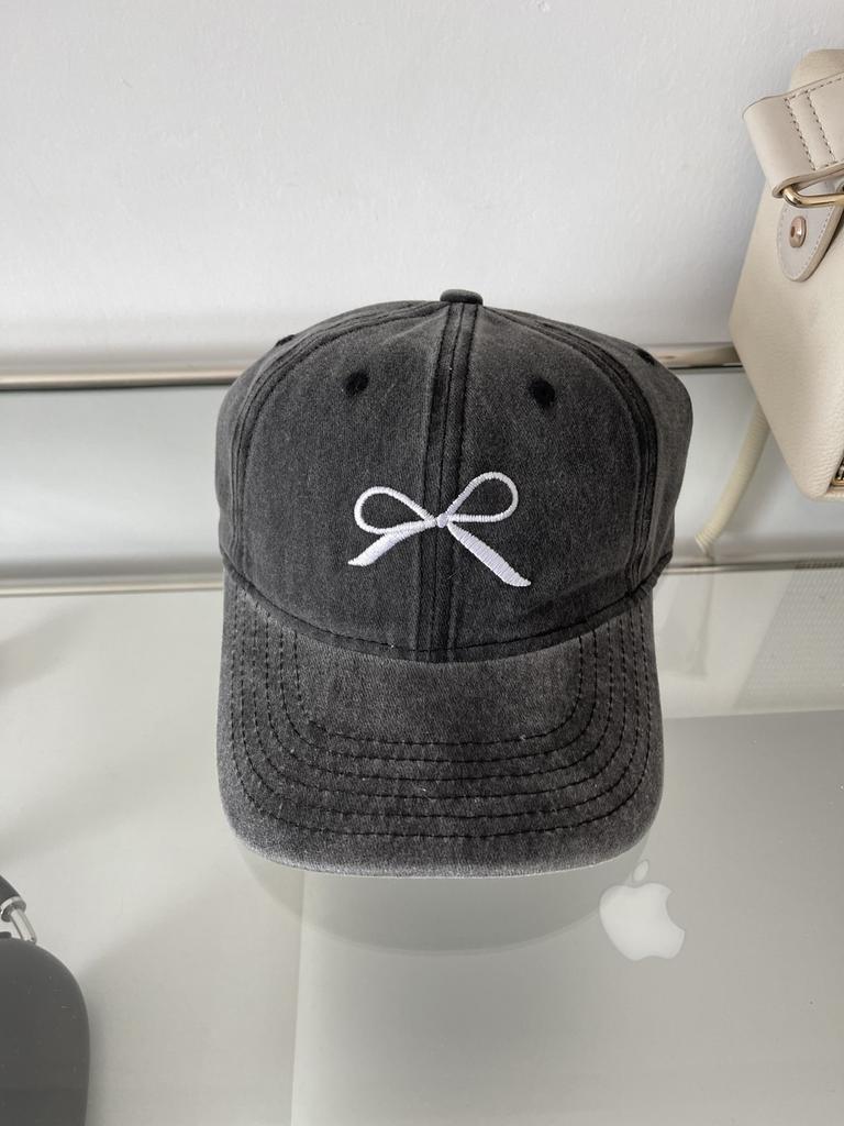 Fashionable Butterfly Knot Embroidered Baseball Cap For Women Cute Spring Summer New Washed Hat