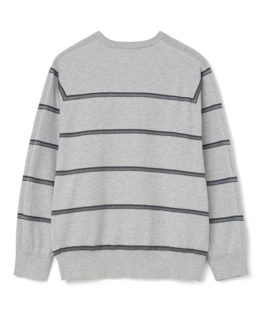 MILLO ARCHIVE Hey V-Neck Striped Knit [Melange Gray]