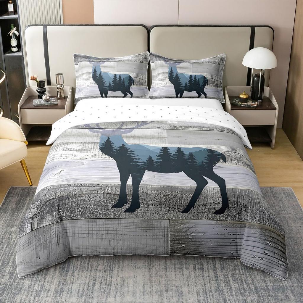 Wildlife Duvet Cover Queen King Size Animal Safari Country Style Quilt Cover Soft Bedding Set For Kids And Teens Bedroom 3 Pcs