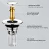 Universal Washbasin Leaking Stopper Push Type Bounces Drain Filter for Bathroom Kitchen