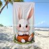 Cartoon Carrot Bunny Beach Towel Patterned Sunscreen And Windproof Suitable For Swimming Pool Camping Travel Blanket