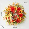 Autumn Harvest Sunflower & Maple Leaf Wreath for Thanksgiving Doorway Decoration