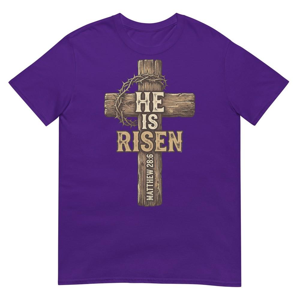 Easter He Is Risen Cross Religious Design For Christians Tshirt
