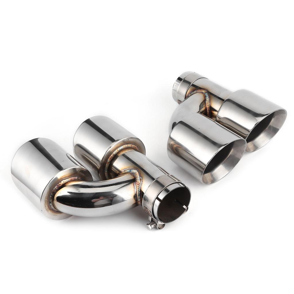 Stainless Steel Exhaust Pipe Tips 4 Outlet Tail Throat Bevel Mouth Fit for A4 A5 A6 A7 S4 S5 S6 S7
