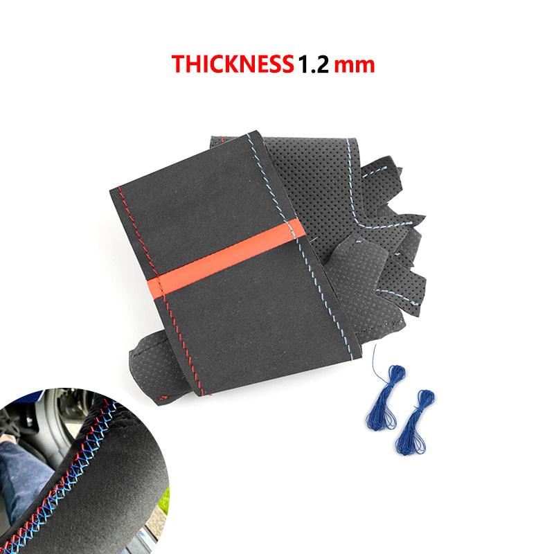 Δερμάτινο κάλυμμα σουέτ τιμονιού αυτοκινήτου για BMW M Sport 1 3 Series E81 E82 E87 E88 M3 E90 E92 E93 2008-2013 X1 E84 2011