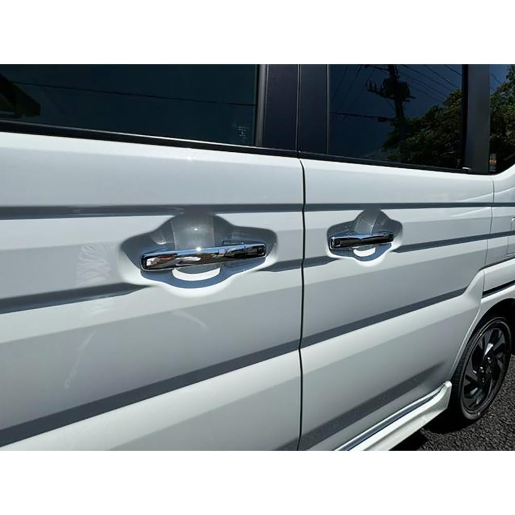 RUIQ Outer Door Handle Covers for Suzuki Spacia and Spacia Custom MK04 Series Coverage Chrome-Plated (Full Type)