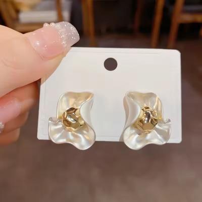 Metallic Flower Fancy Women Earrings Exquisite Trend Unique Party Gifts Personality Exaggerate Accessories Jewelry