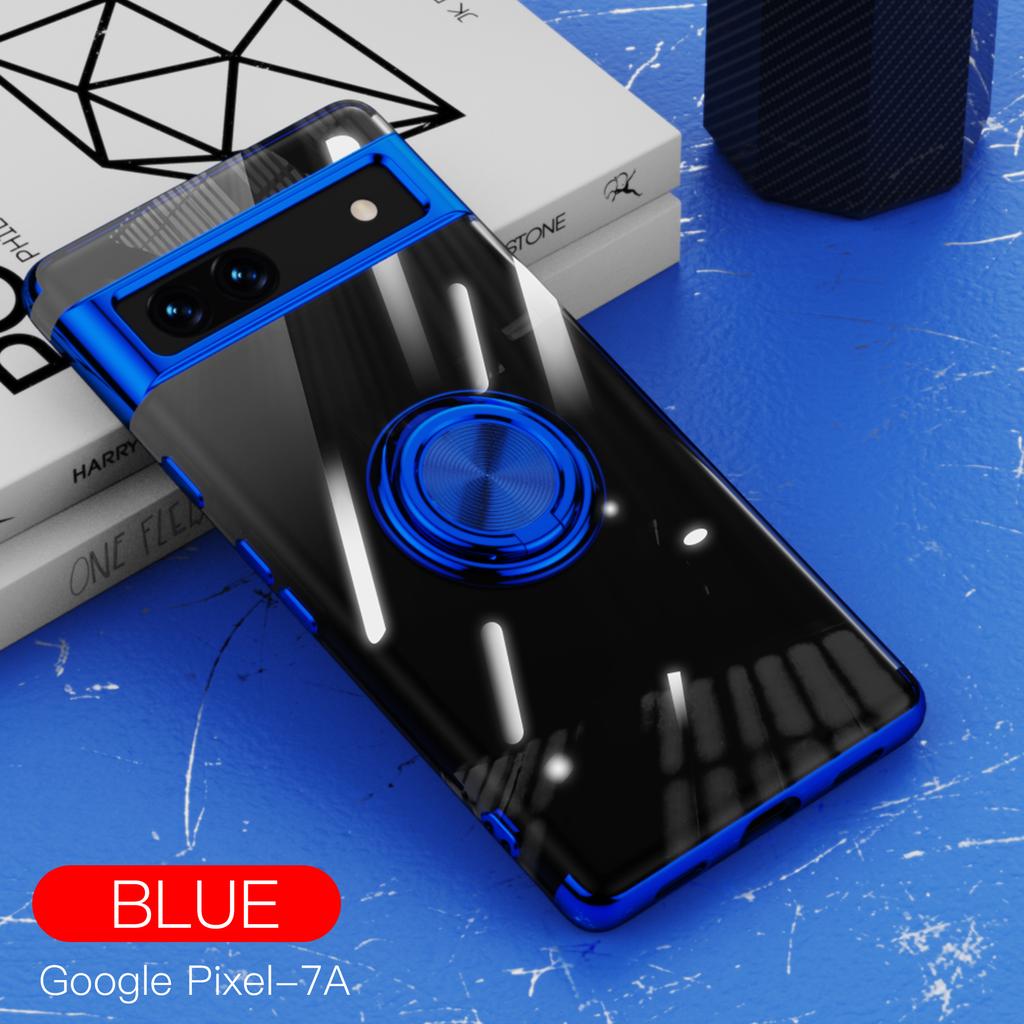 Electroplate Silicone Case Ring Stand For Google Pixel 7A 6A Magnet Car Holder Shell TPU Protection For Google Pixel7A Pixel 7