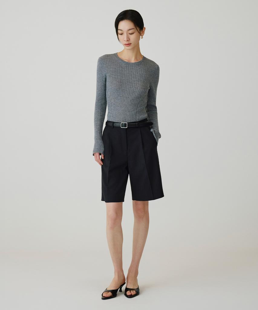 Siyajyu Sikn2177 Hairy Ribbed Knit_Melange Gray