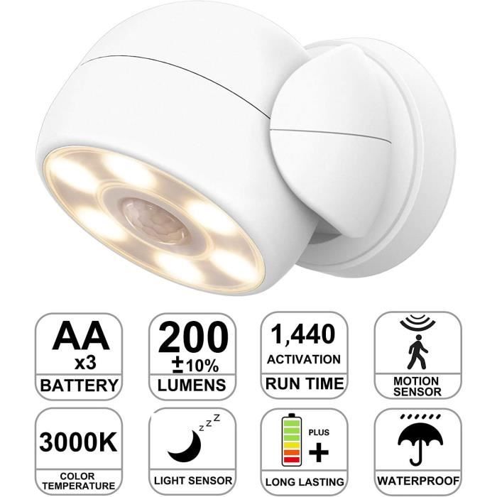 Projecteur à led - honwell - détecteur de mouvement - 200 lumens - étanche - sans fil