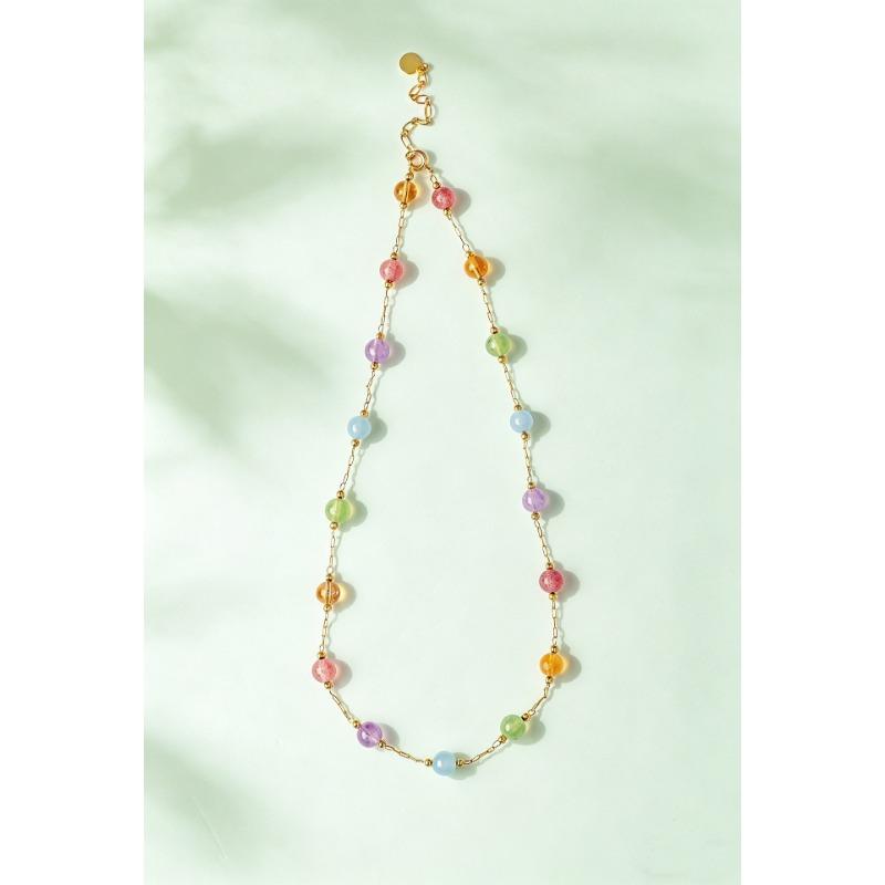 Women Light Luxury Minority Design Crystal Pearl Beaded Clavicle Necklace