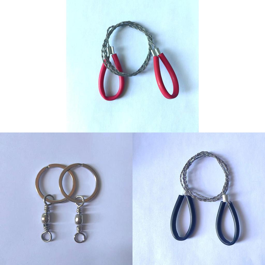 Outdoor Stainless Steel Ring Pull Wire Saw With 360 Degree Rotation For Camping And Survival