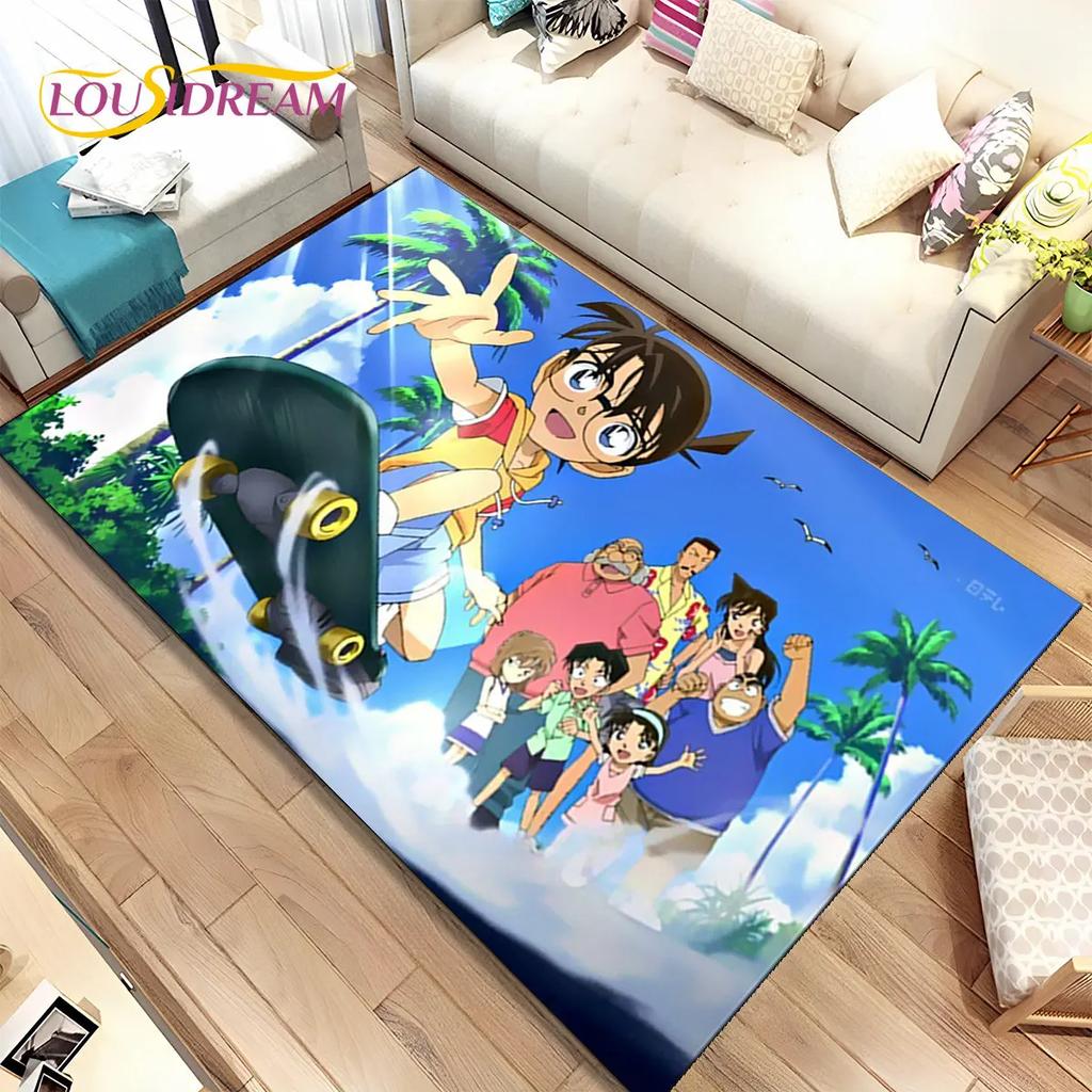 Anime Detective Conan Cartoon Area Rug Large,Carpet Rug for Living Room Bedroom Sofa Doormat Decoration,  Kid Non-slip Floor Mat
