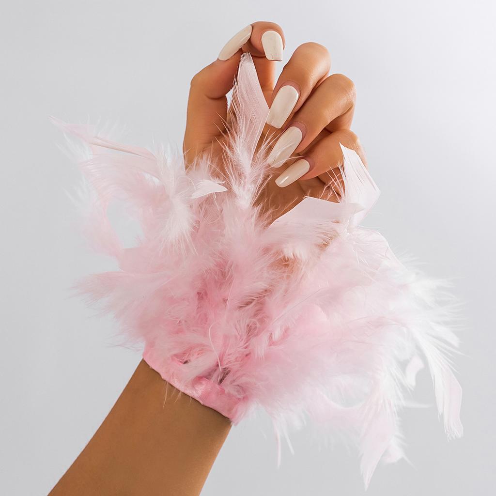 Exaggerated Party Short Chocker Sweet Cool Feather Collar, Ribbon Fluffy Niche Women'S Necklace