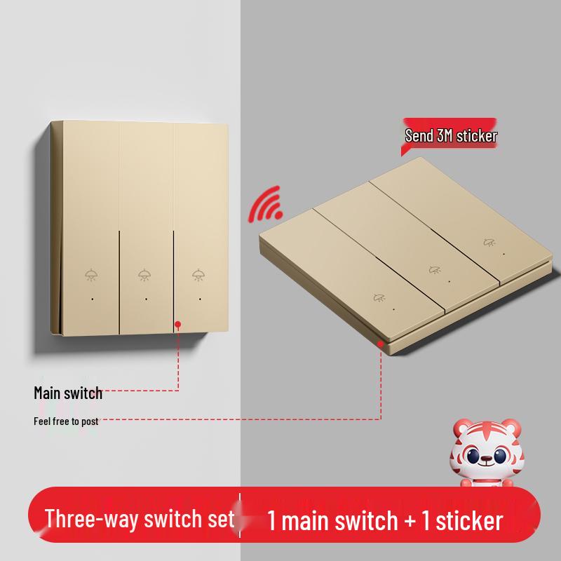 Smart Wireless Double Control Light Switch - No Wiring Needed, 220V Remote Master-Slave System