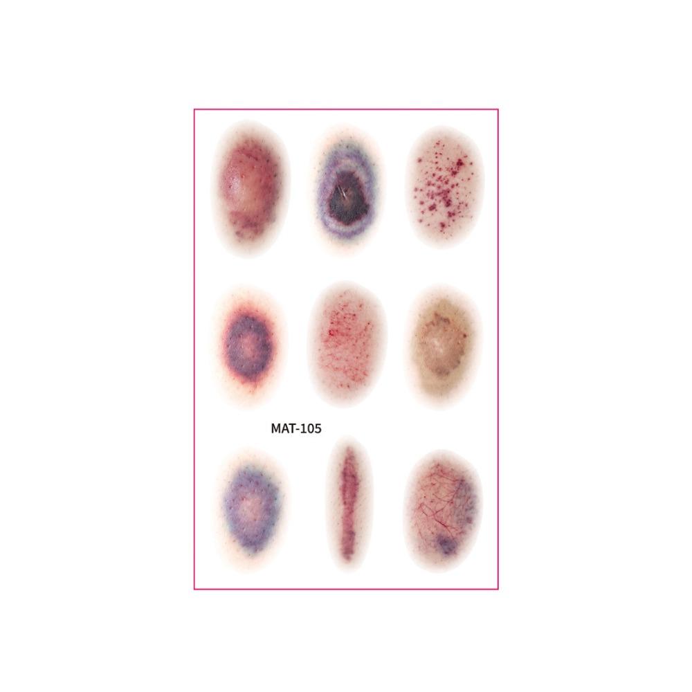 Sweatproof Bruise Scab Scar Tattoo Sticker Waterproof Zombie Cosplay Props Festival Carnival