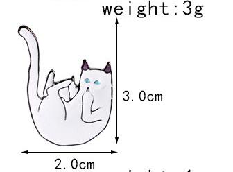 

Creative Cute Little White Pearl Cat Brooch Pins Chic Fashion Zircon Bijoux Brooch Women Best Gift Wholesale Pins And Brooches