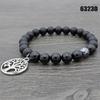 European Hot-Selling Yellow Tiger Eye & Volcanic Stone Lotus Tree Pendant Yoga Mala Bracelet