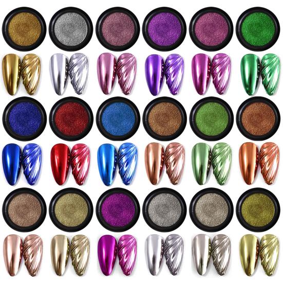 10G Mirror Effect Chrome Nail Powder Metallic Holographic Dip Nail Art Pigment Powder DIY Gel Acrylic Manicure Glitter Dust Decoration