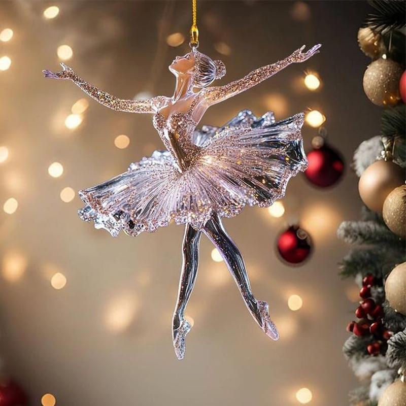 Sparkling Ballerina Christmas Ornament Acrylic Ballerina Dance Ornament Crystal Ballet Ornament For Christmas Tree Decoration 7