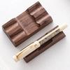 Single/double Slot Wooden Pen Base Souvenir Stationery Pen Storage Placement Tools Student Writing Paperweight Accessories