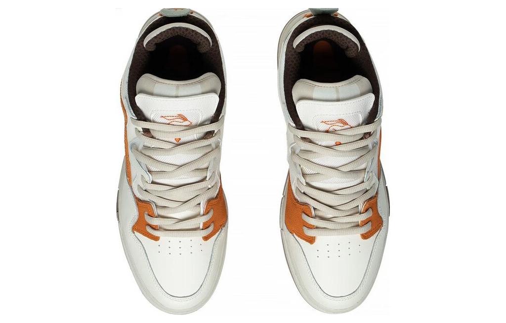 Li Ning Wave PRO Abrasion Resistant Breathable Low top Skateboard Shoes Men's White Orange AECT015-1