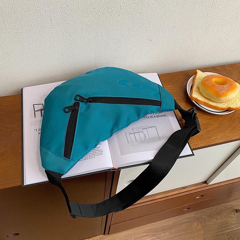 

Однотонная универсальная сумка-пельмень на грудь, простая сумка через плечо унисекс, повседневная сумка-мессенджер Medium зелёный