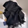 Solid  Wool Scarf Women Winter Warm Scarves Soft Big Size Thick Shawl Brown Cashmere Pashmina Neckerchief Christmas Gift