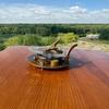 Brass Sundial Compass with Wooden Box Nautical Decor Gift
