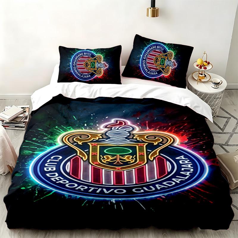 Deportivo guadalajara 3pc set Perfect for bedroom use Comfortable bedding set includes a duvet cover and two pillowcases Ideal birthday or Christmas g