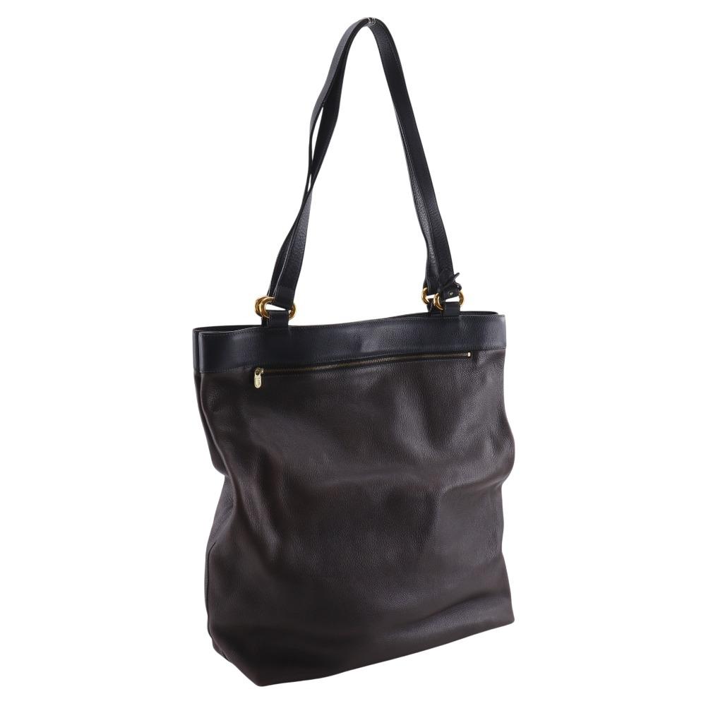 DELVAUX Tote Bag By color Brown leather Women Used