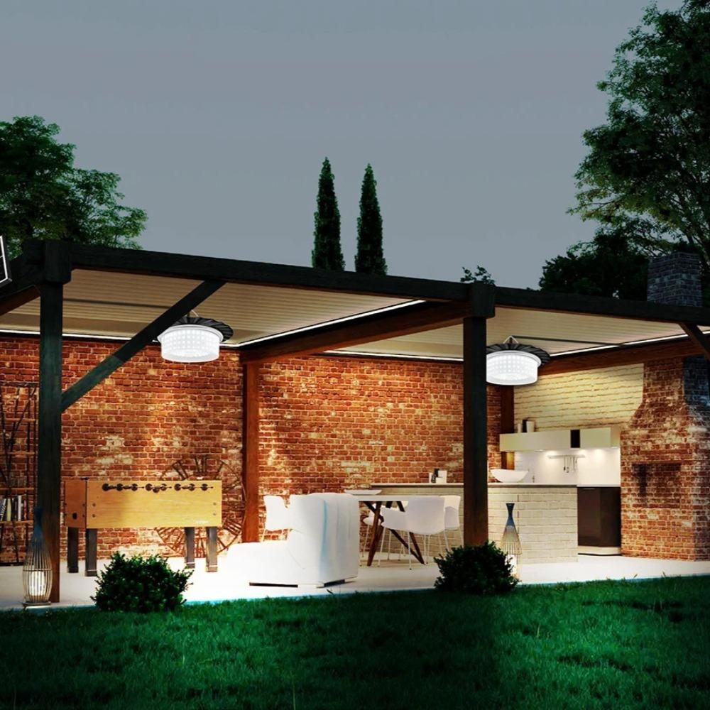 Solar Shed Barn Light Indoor Outdoor 244 LED Solar Pendant Light 5 Modes Solar Motion Sensor Light with Remote IP65 Waterproof