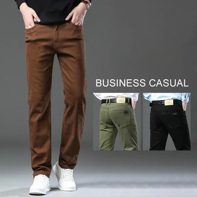 3 Farben Frühling Herbst Herren Denim Jeans Mode Braun Business Casual Stretch Denim Hose Männlich Marken Hose Übergröße