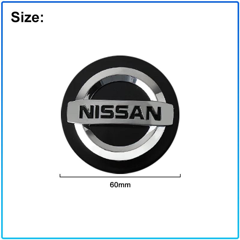4 Pièces 60MM Cache-Moyeux de Roue de Voiture Anti-Poussière Emblème à Clipser Cache-Roue pour Nissan Nismo Qashqai X J10 J11 Trail Tiida Teana Skyline Juke X-trail