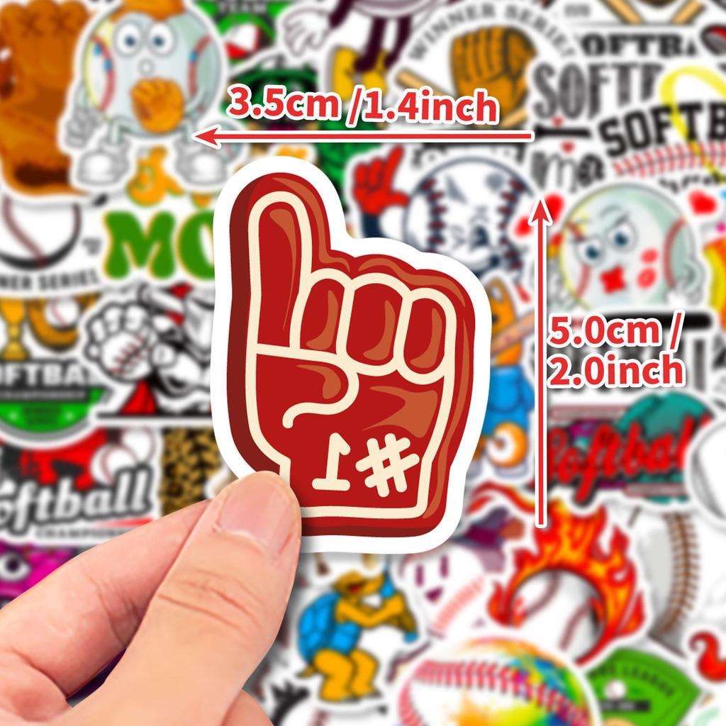 50 Baseball Softball Nordic Style Independent Personality DIY Decorative Stickers Waterproof Gum Stickers