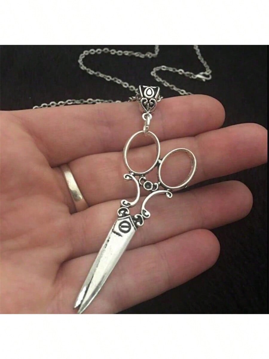 

Панк Винтаж Серебристый Цвет Большая Подвеска Ножницы Ожерелье для Женщин Готическое Цепочное Ожерелье Мода Парикмахер Ювелирные Изделия Подарки 60mm античный серебряного